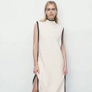 Zara White and Black Sweater Tunic